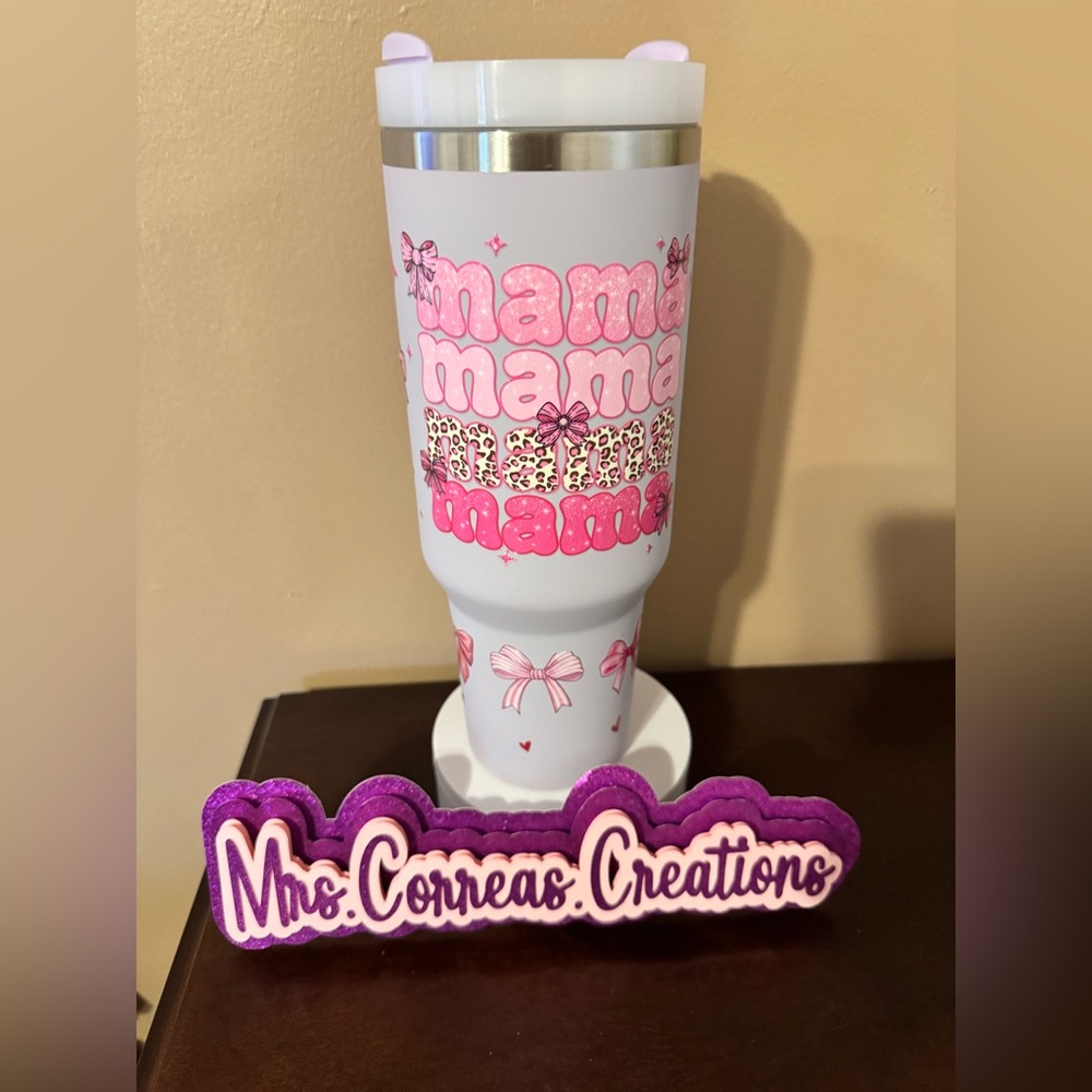 Mama and bows tumbler